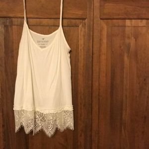 American Eagle soft & sext cream lace tank